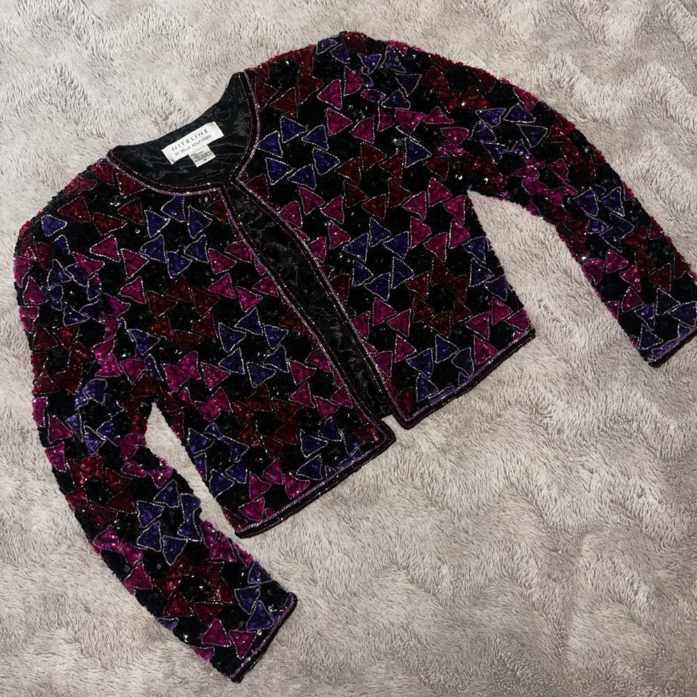 Multicolor Geometric Sequine Jacket Niteline - image 1